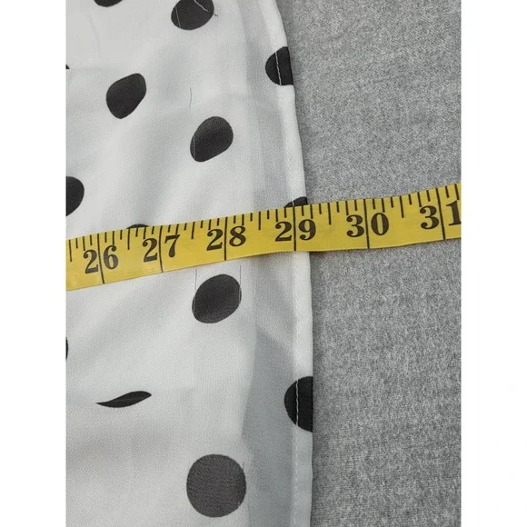 Torrid 3 Blouse Babydoll Chiffon Smocked Polka Dot White Black Whimsigoth Boho - Picture 8 of 12